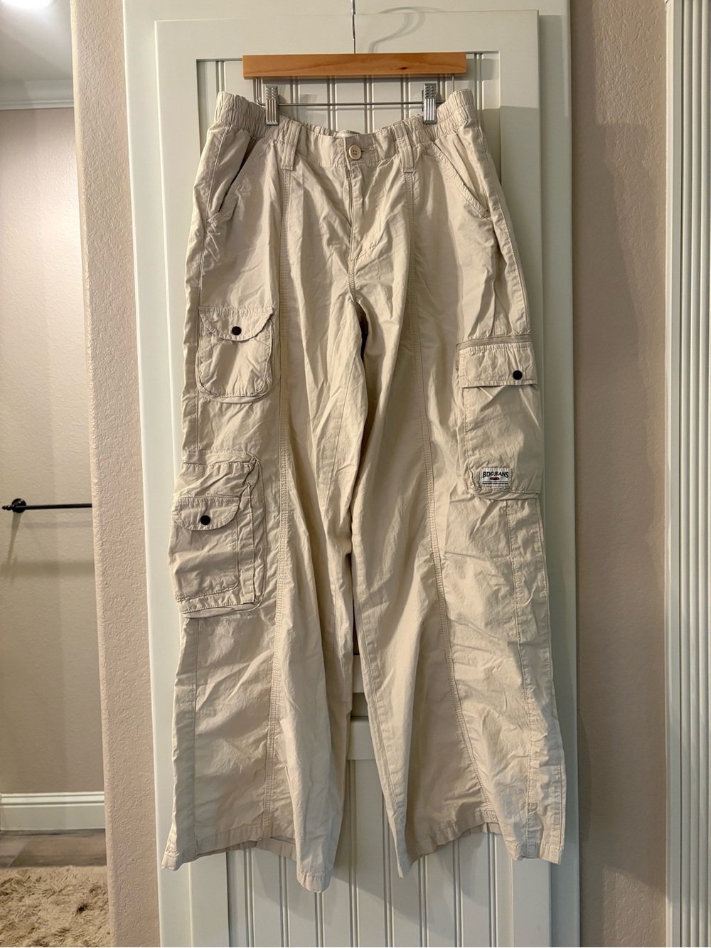 BDG Cream Cargo Pants with Multiple Pockets